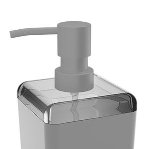 Porta Sabonete Líquido Cube 330mL Cinza Frio Fume - Coza