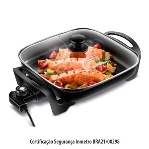 Panela Elétrica com Tampa de Vidro Multicook Grill 1200w 4l Preto - Mondial