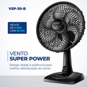 Ventilador de Mesa Super Power 30cm Preto - Mondial