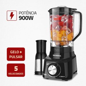 Liquidificador Mondial Black L-900 com 5 Velocidades Preto