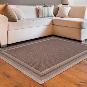 Passadeira Eco-nature Moldura 57x180cm Bege Marrom - Têxtil J. Serrano