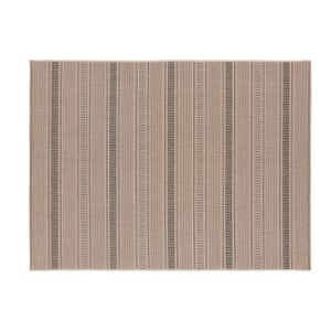 Passadeira Eco-nature Riscas 57x180cm Bege Chumbo - Têxtil J. Serrano