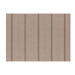Tapete Eco-nature Riscas 50x80cm Bege Chumbo - Têxtil J. Serrano