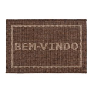 Capacho Eco-nature Bem-vindo 4 40x60cm Marrom - Têxtil J. Serrano