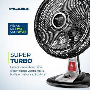 Ventilador de Mesa Mondial Turbo 8 Pás 40cm com Repelente Líquido