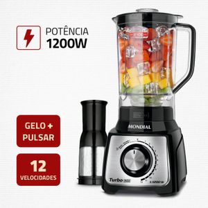 Liquidificador Mondial L-1200 Bi com 12 Velocidades Preto