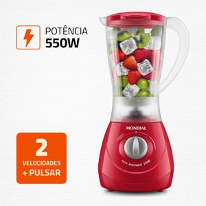 Liquidificador Mondial Power Red Filter com 2 Velocidades Vermelho
