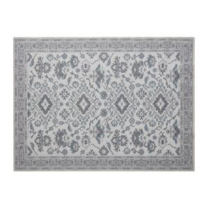 Tapete Funcional Medalhão 50x80cm Cinza Azul Claro - Têxtil J. Serrano