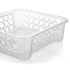 Cesta Organizadora Retangular Baixa 6,2x19,8cm Transparente - Sanremo