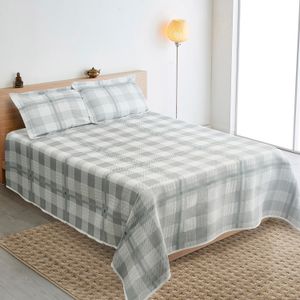 Colcha M.blanc Tartan Queen 3 Peças Cinza - Têxtil J. Serrano