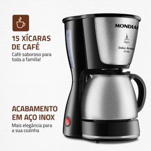 Cafeteira Elétrica Dolce Arome 15 Xícaras Inox - Mondial