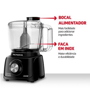 Mini Processador de Alimentos Turbo Pratic Preto - Mondial