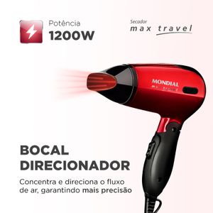 Secador de Cabelo Mondial Max Travel Bivolt