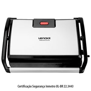 Grill Panini Inox Preto - Lenoxx