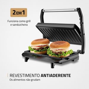 Grill Elétrico Master Press Prata e Preto - Mondial