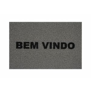 Capacho 60x40cm Bem Vindo Cinza - Euro Mats