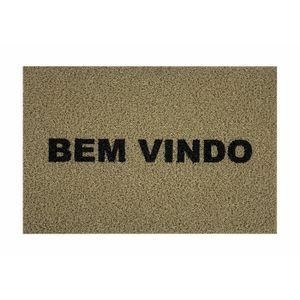 Capacho 60x40cm Bem Vindo Bege - Euro Mats