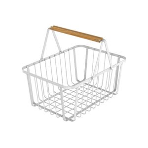 Cesto com Alça Metalla 36x26cm Branco - Yoi