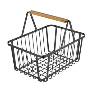 Cesto com Alça Metalla 36x26cm Preto - Yoi