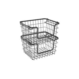Cesto Organizador Metalla 32,4x25,9cm Preto - Yoi