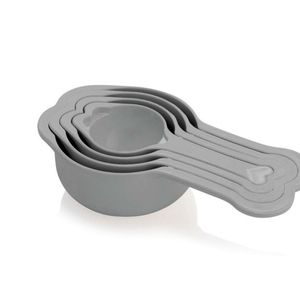Conjunto Colheres Medidoras Dome 4 Peças Cinza - Plásticos Mb