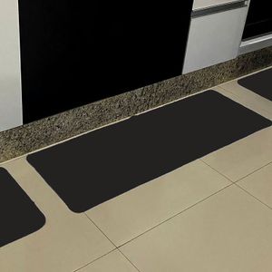 Jogo de Tapete Cozinha 3pçs Cinza Escuro - Comoditá