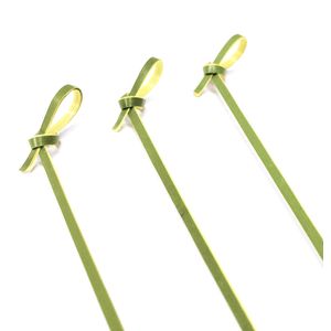 Palito para Petiscos Laço 12,5cm Verde - Silver Plastic
