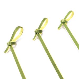 Palito para Petiscos Laço 12,5cm Verde - Silver Plastic