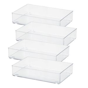 Kit Com 4 Organizadores Antiderrapante 1,5l Transparente - Arthi