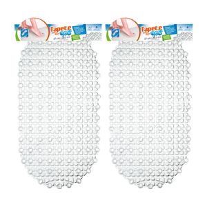 Kit Com 2 Tapete para Box Antiderrapante Oval 65cm Transparente - Arthi