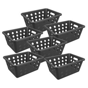 Kit Com 6 Cestas Organizadoras One Pequena 18,6cm Preta - Coza