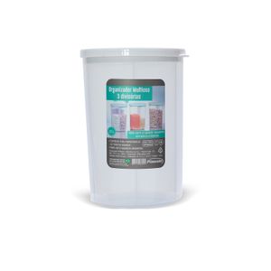 Pote Organizador 3 Divisórias 500mL - Plasvale