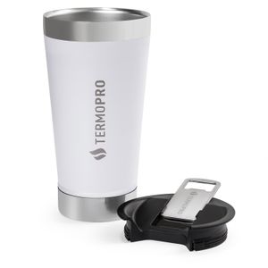Copo Térmico com Tampa Abridor 500mL Branco - Termopro