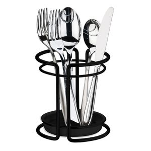 Suporte Utensílios Talheres 13,5cm Preto Fosco - Future