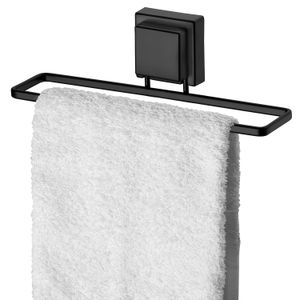 Suporte Toalha Lavabo com Ventosas Preto Fosco - Future
