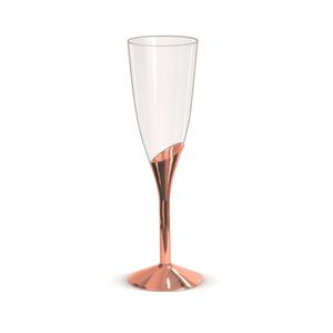 Taça Champanhe 150mL Base Rose - Silver Plastic