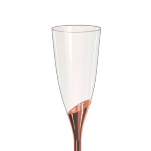 Taça Champanhe 150mL Base Rose - Silver Plastic