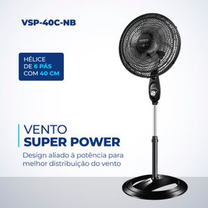 Ventilador 40cm Coluna Preto - Mondial