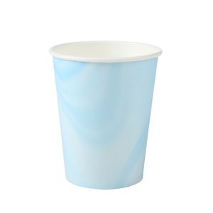 Copo Papel 270mL Marmorizado Azul Bebe - Silver Plastic
