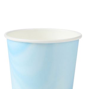 Copo Papel 270mL Marmorizado Azul Bebe - Silver Plastic