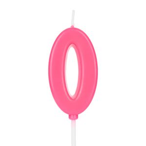 Vela Pick Número 0 Rosa - Silver Plastic