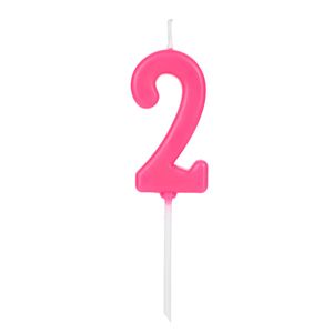 Vela Pick Número 2 Rosa - Silver Plastic