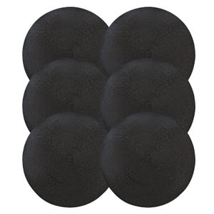 Kit Com 6 Lugar Americano Luna Preto - Copa&cia
