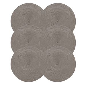 Kit Com 6 Lugar Americano Luna Taupe - Copa&cia