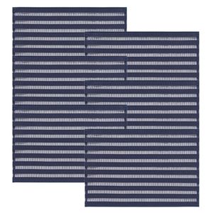 Kit Com 6 Lugar Americano Trama Rayas Marinho - Copa & Cia