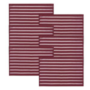 Kit Com 6 Jogo Americano Trama Rayas Merlot - Copa & Cia