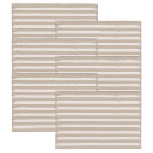 Kit Com 6 Lugar Americano Rayas Taupe - Copa&cia