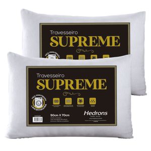 Kit Com 2 Travesseiros Supreme 50x70 Branco - Hedrons