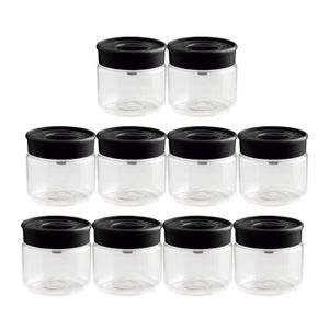 Kit Com 10 Potes Organiza Multidosador 160mL com Tampa Preta - Tiba