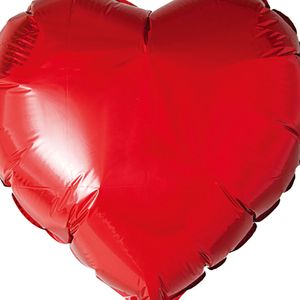 Balão Metalizado Coração 18pol Vermelho - Silver Plastic
